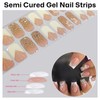 QQPPOLIU Gel Nail Wraps French Tip Semi Cured Polish Strips
