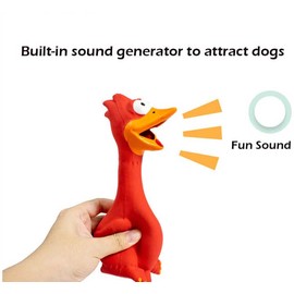 Screaming Chicken - Pet Dog Toys Rubber Screaming Chicken Squeeze Sound Toy Dog Squeaky Chew Toy (Red)