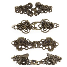 OTOTEC 4 Stücke Metallischer Strickjacke Clip Vintage Pullover Clip Retro Umhang Schal Clips Kleidung Zubehör für Damen Frauen Mädchen Bronze