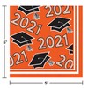 Creative Converting Orange 2021 Grad Beverage Napkins, 5"
