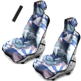 SCOMANAGE 2 PCS Waterproof Sweat Towel Bucket Seat Covers - Universal Fit, Machine Washable, Non-Slip - Seat Protector for Cars, SUV, Trucks, Van (Camouflage)