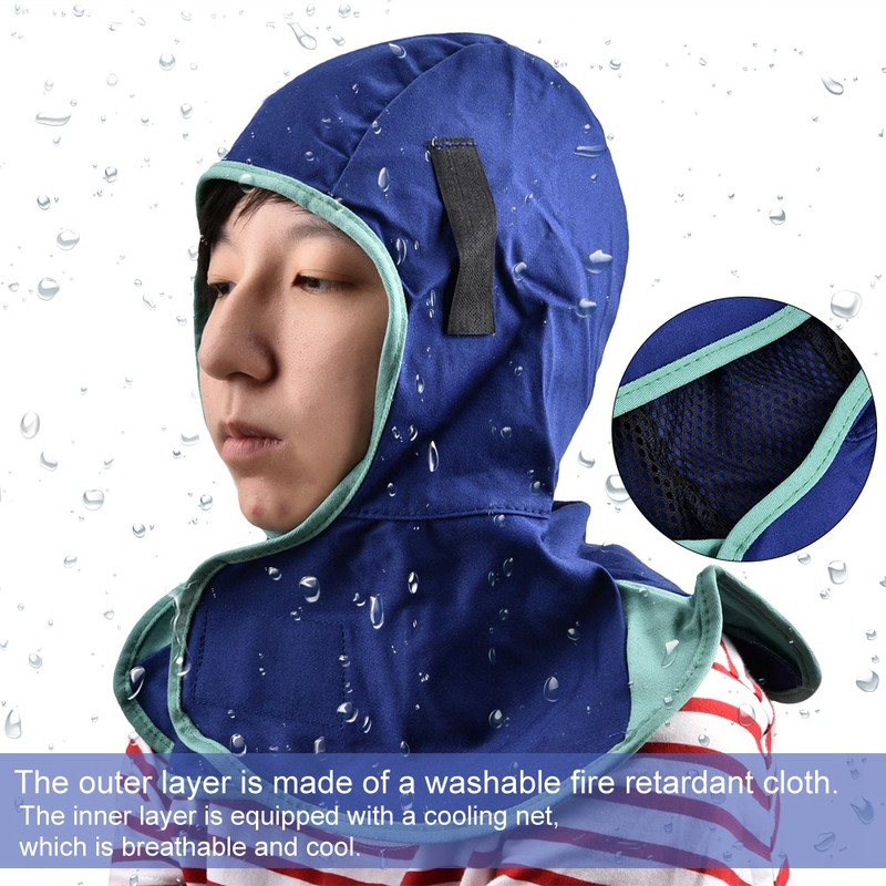 AP-6670 Flame Retardant Helmet Washable Blue Face Full Protection Hood