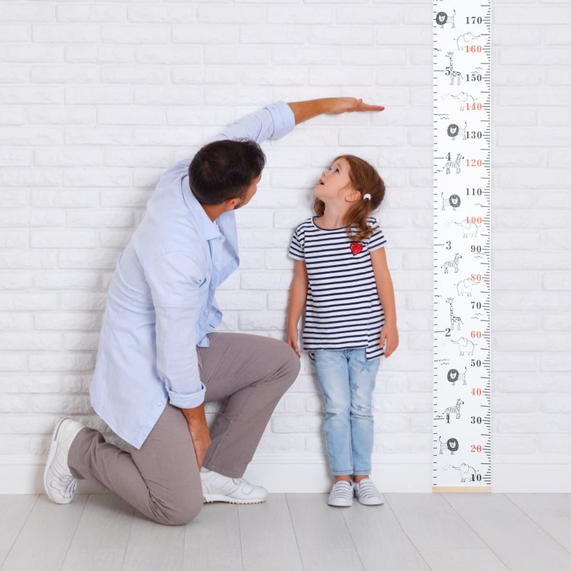 Alipis Animals Growth Height Wall Chart Canvas Measurement Hanging Wall