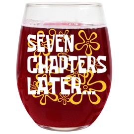 Book Lovers Gifts for Women – “Seven Chapters Later” Wine Glass – Reading Gifts, Book Club Accessories, and Bookish Presents for Readers – Stocking Stuffer Idea for Christmas or Birthdays