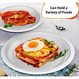 PACK OF 50 - 9" STRONG DISPOSABLE PLATES Super Rigid Biodegradable Dinner Plates Ecofriendly Party Plates USED FOR HOT & COLD Foods Ideal for Christmas Party Office Home Birthday Party Plates