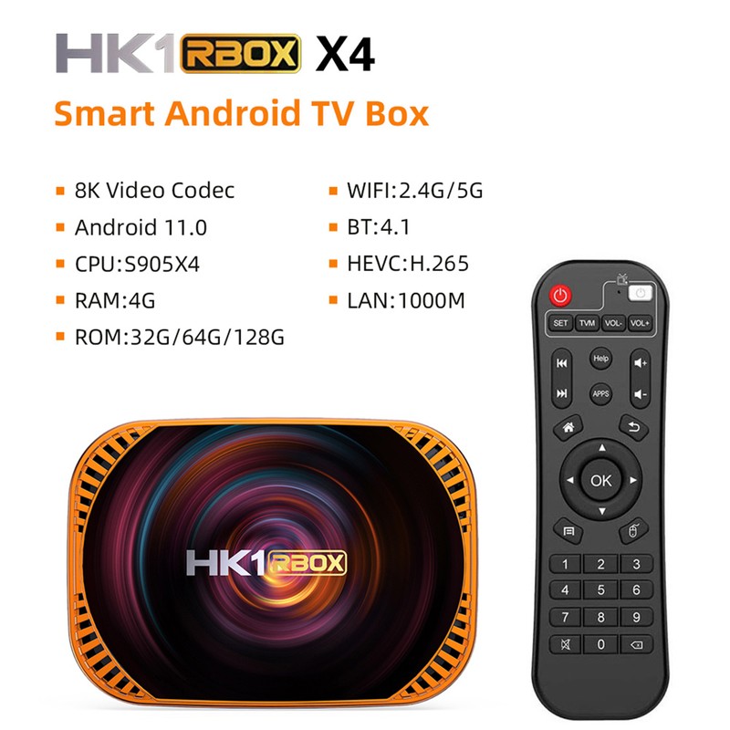 HK1 RBOX X4 Android 11.0 Smart TV Box UHD 4K