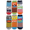 Jefferies Socks Little Boy's Monster Pattern Crew Socks 6 Pair Pack Sockshosiery, Multi, Small