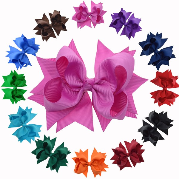 Layered Hair Clip With Handmade Flower Shape For Toddler Girls Adults (Pack Of 12)