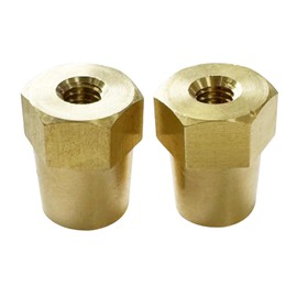 Ampper 5/16"-18 Thread Female Brass Battery Terminal Post Adapter Battery Terminal Charging Posts for 5/16"-18 Stud Extension, Pack of 2