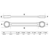 BGS Flat Double Ring Spanner 14 x 15 mm, 1