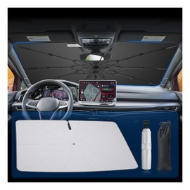 BSTW BSTW fr VW Golf 8 8.5 GTD GTI Variant Alltrack 2020-2025 Sonnenschutz Frontscheibe C 360 Drehbarer Auto-Sonnenschirm mit UV-Schutz & Hitzeschutz | Faltbar Sonnenschutz Golf 8.5 Zubeh?r