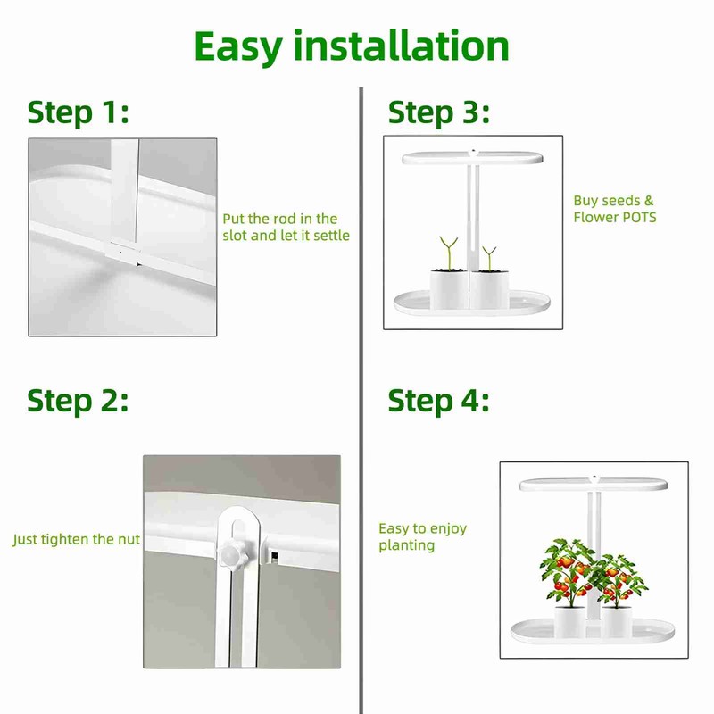 Small Tabletop Plant Light 10W 4 Brightness Adjustments Full Spectrum