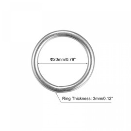 sourcing map 316 Stainless Steel Round Ring Welded O-Rings 25mm(0.98") ID 4mm Thick 10pcs