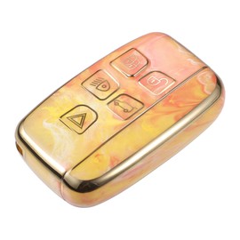 uxcell Car Key Fob Cover 5 Button Remote Key Fob Case Orange for Range Rover Evoque Sport for Jaguar F-TYPE F-PACE XE XF