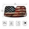 Grunge American Flag Car Windshield Sunshade Foldable Reflective Sun Shade