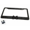 SDeelCase Black Bow Tie Bling Diamond Crystal License Plate Metal