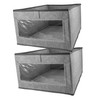 Ciieeo 2pcs Fabric Foldable Closet Storage Bins with Window Large