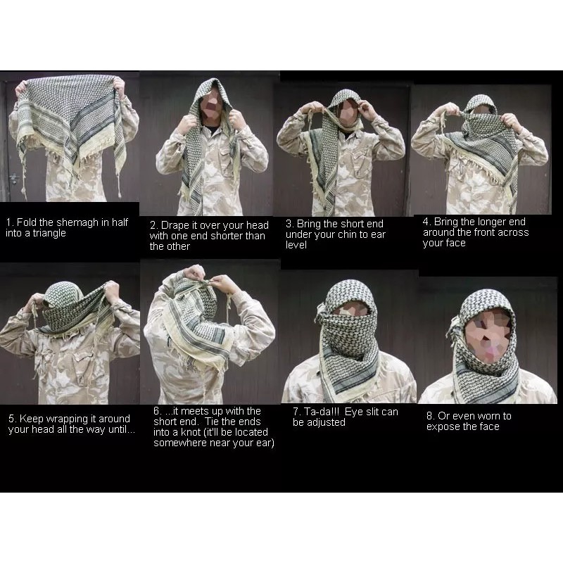 TechMel Pashmina Shemagh Bufanda Arabe Tactica Militar Cafe