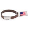 Select Gifts America Flag Leather Luggage Tag Steel Engraved Text