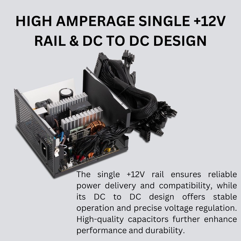 GAMDIAS ATX 3.1 & PCIe 5.1 850W Bronze PSU, 850W
