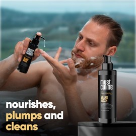 MUSTCULINE Beard Wash Shampoo, Tea Tree Oil & Argan Oil Anti-Dandruff, Anti-Itching Shampoo for Men (2 Package)