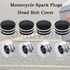 Amavoler 4Pcs Motorcycle Spark Plugs Head Bolt Cover Fit for