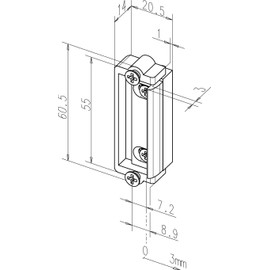 Gedotec Trap replacement piece for electric opener, door opener effeff for entrance doors, 1410, screw-on piece without release for retrofitting, made in Germany, 1 piece, door opener for door locks