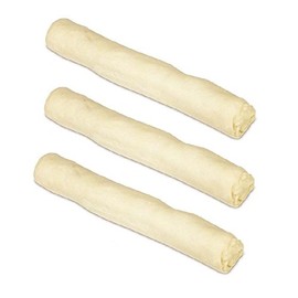 Natural Rawhide Retriever Rolls 9.5" Dog Chews - Available in Bulk Packs Too !(3 Bones)