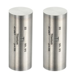 PATIKIL Titanium Sticks, Set of 2, 0.8" Diameter x 2" Long High Density Element Rod, Unique Metal Round Bar, Periodic Table Element Collection, Laboratory Teacher Science Supplies