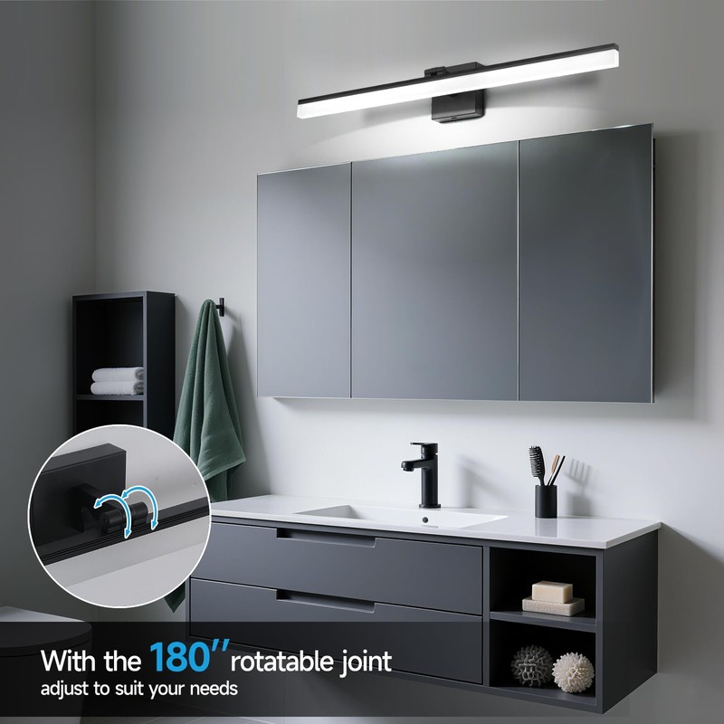 Velumina Modern Bathroom Mirror Light 24W Dimmable 5CCT Mirror Cabinet