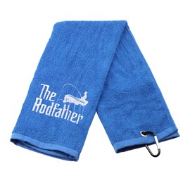 Fishing Towel Fisherman Gift The Rodfather Dad Papa Embroidered Towel with Clip (The Rodfather)