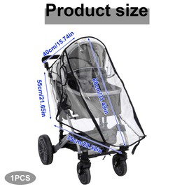 1 Pc Universal Rain Cover for Pushchair Transparent and Durable Rain Covers for Pram Easy to Store Universal Pram Rain Cover Suitable for Most Pushchair