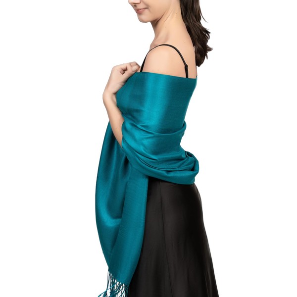 Achillea Large Soft Silky Pashmina Shawl Wrap Scarf in Solid