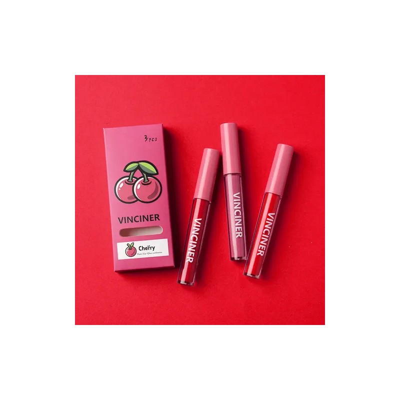 Set De 3 Brillos De Labios, Hidratante Balsamo Labial