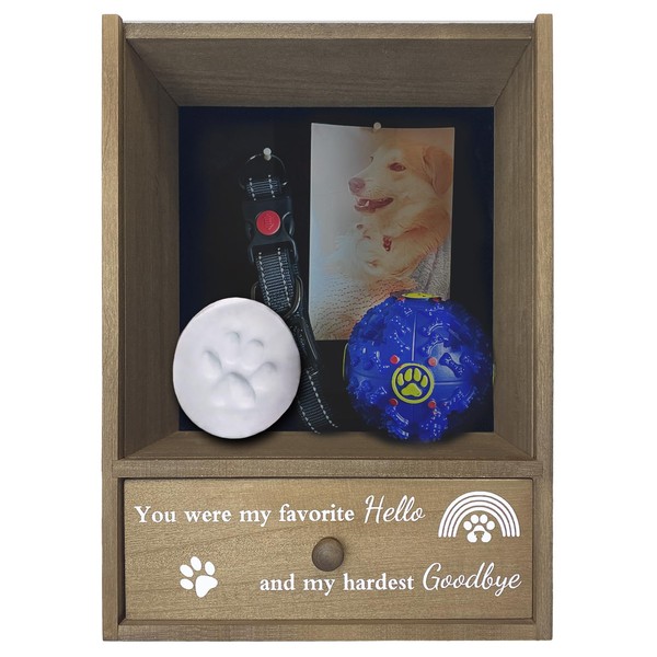 Favonuovy Pet Memorial Shadow Box Keepsake 9.25x13 Dog Memorial Gifts
