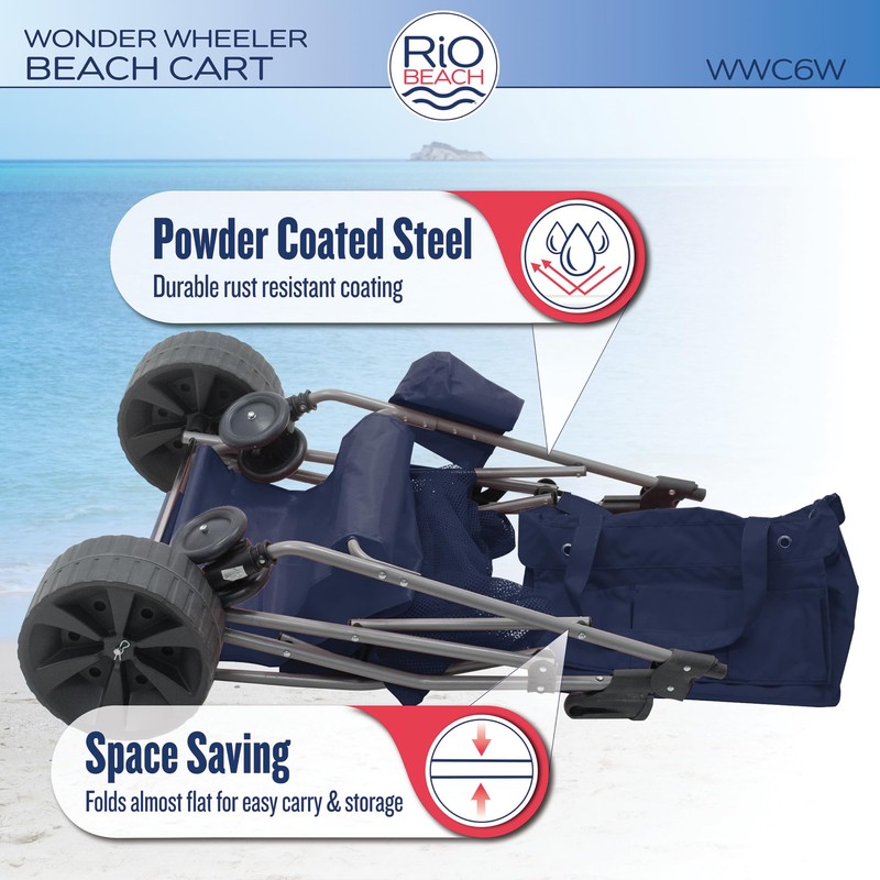 Rio Beach Wonder Wheeler Deluxe Utility, Lawn, and Beach Foldable