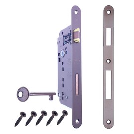 Installation Lock for Interior Door AGB Series Patent Large (Fr. 22 x 238, In. 90, En. 50, Qu. 8, Chain Lock, Brown)