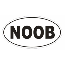 Generic NOOB Oval Bumper Sticker D1753 Euro Oval