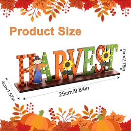 Solihigh Wooden Thanksgiving Sign, Wooden Fall Signs Thanksgiving Table Pumpkin Harvest Letter Decor Perfect for Fall Festival Decor Autumn Thanksgiving Party Festival Decorations