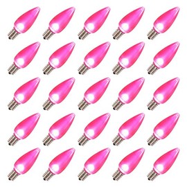 Vickerman 648162-0.96 watt 130 Volt C9 Pink LED Light Bulb (25 Pack) Christmas Light Bulbs (XLEDSC99-25)