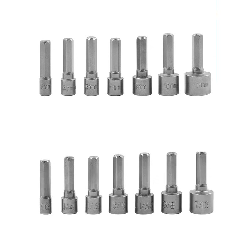 TSUCIA 14 Pcs Electric Screwdriver Drill Bit 3 Socket Adapters