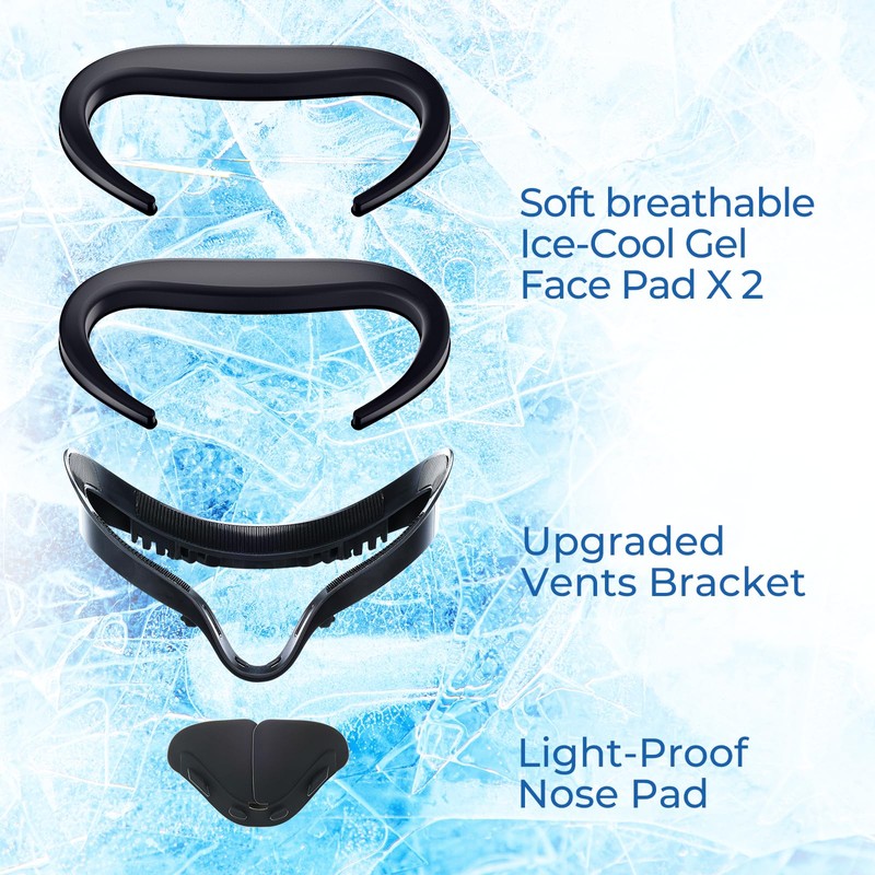 DESTEK Cooling Face Pad Compatible with Oculus Quest 2, Soft