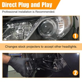 2PCS Projector Headlight Conversion Adapter Wiring Harness Converter Harness Compatible with Ram 1500 2500 3500 2013 2014 2015 2016 2017 2018, Replace for 810003