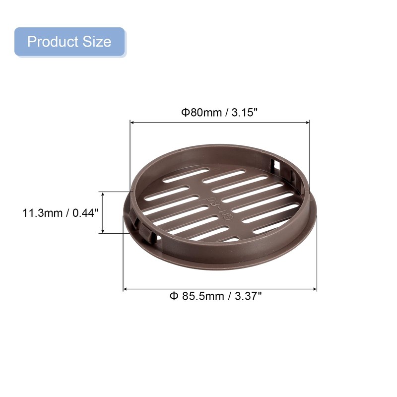 sourcing map 12Pcs 80mm/3.15" Circular Soffit Air Vents, Plastic Soffit