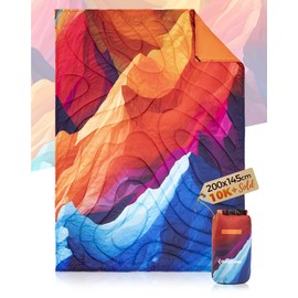 KingCamp Waterproof Lightweight Camping Blanket - All-Weather Warm Thermal Throw with Snap Buttons, Packable Travel Blanket for Outdoor Picnics, Beach, Hiking, Car, Camping & Indoor 78.7" x 57.1"