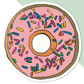 Medium 100mm 'Sprinkle Doughnut' Permanent Sticker Decal for Cars/Windows/Bins/Walls etc (DW00039874)