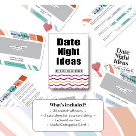 GONGXFDC Romantic Date Night Scratch-Off Cards – 35 Fun & Adventurous Couple Challenges for Spontaneous Date Ideas