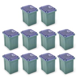 Tesnaao Pack-10 40 Amp Micro Cartridge Fuses, Box Shaped Female Fuse, Standard Fuses Replacement with Amperage Specification Marking, Universal for Trucks, Cars and SUVs (Green #1)