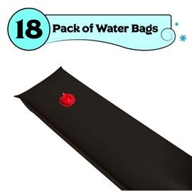 Buffalo Blizzard Black 4-Foot Long Single Chamber Water Bag | 18 Pack | 16-Gauge Vinyl Material | Secures Winter Cover to Rectangular 12-Foot-by-20-Foot Swimming Pools