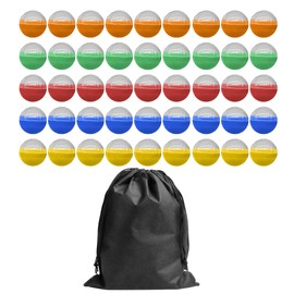HAMILO Small Gacha Capsule, 1.3 inches (32 mm), Comes with Drawstring Bag, 5 Colors, Total of 100 Pieces (Multicolored x Clear)